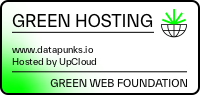 www.datapunks.io runs on green hosting, verified by the Green Web Foundation